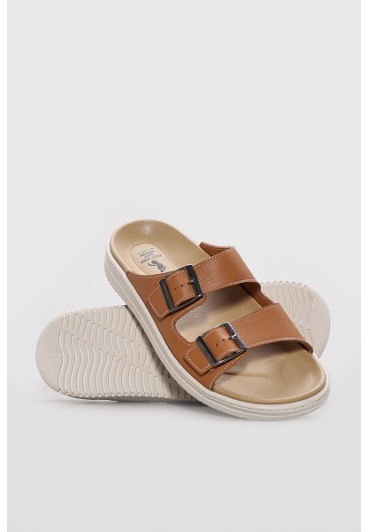 Ayakkabıhane Hakiki Deri Taba Kadın Kısa Topuklu Terlik AH07160ZACF0260