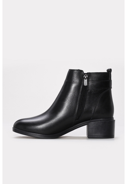 Ayakkabıhane Kaliteli Hakiki Deri Siyah Rahat Kadın Kalın Topuklu Bot AH081641926212