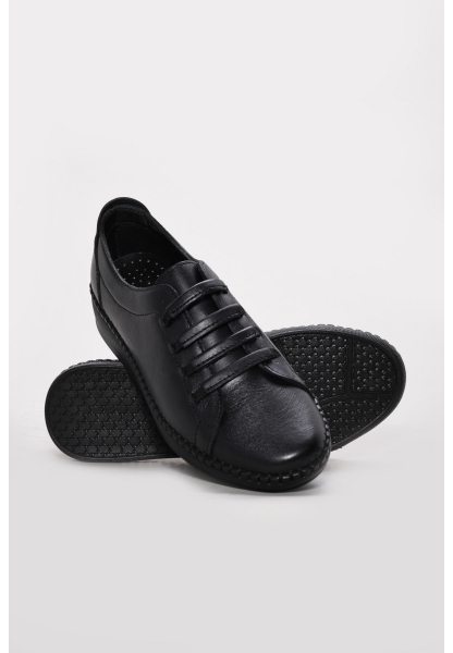 Ayakkabıhane Hakiki Deri Siyah Kadın Casual Ayakkabı AH07164ZA2602