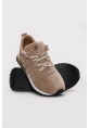 Ayakkabıhane İçi Dışı Hakiki Süet Deri Bej Kadın Spor Sneaker Ayakkabı AH08167261400568
