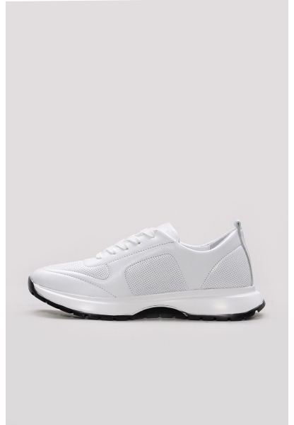 Ayakkabıhane İçi Dışı Hakiki Deri Beyaz Kadın Spor Sneaker Ayakkabı AH081692616418