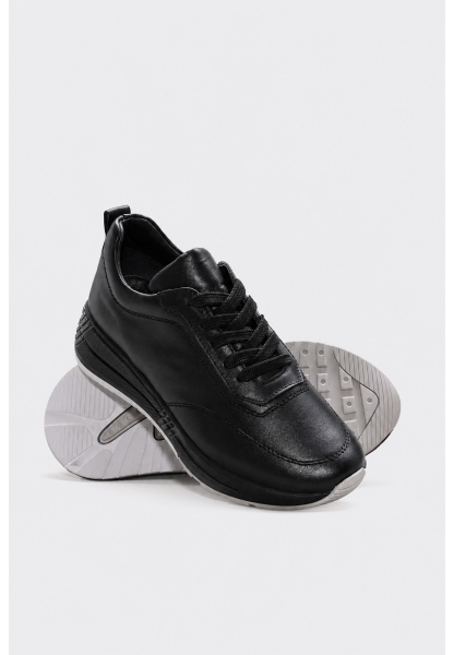 Ayakkabıhane İçi Dışı Hakiki Deri Siyah Kadın Spor Sneaker Ayakkabı AH08169261108