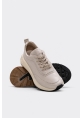 Ayakkabıhane İçi Dışı Hakiki Deri Bej Kadın Spor Sneaker Ayakkabı AH08169261108