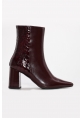 Ayakkabıhane Kaliteli Hakiki Kroko Deri Bordo Tarz Kadın Kalın Topuklu Bot AH0821542613316