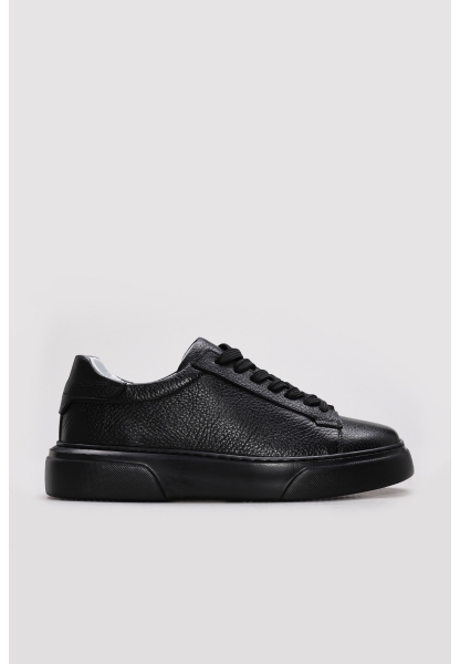  Ayakkabıhane İçi Dışı Hakiki Deri Siyah Erkek Spor Sneaker Ayakkabı AH08216131993