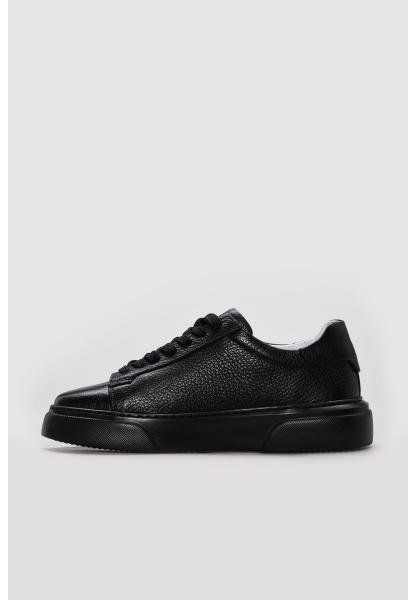  Ayakkabıhane İçi Dışı Hakiki Deri Siyah Erkek Spor Sneaker Ayakkabı AH08216131993