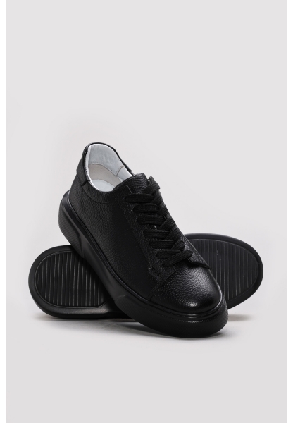  Ayakkabıhane İçi Dışı Hakiki Deri Siyah Erkek Spor Sneaker Ayakkabı AH08216131993
