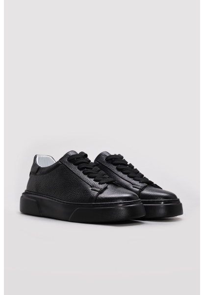  Ayakkabıhane İçi Dışı Hakiki Deri Siyah Erkek Spor Sneaker Ayakkabı AH08216131993