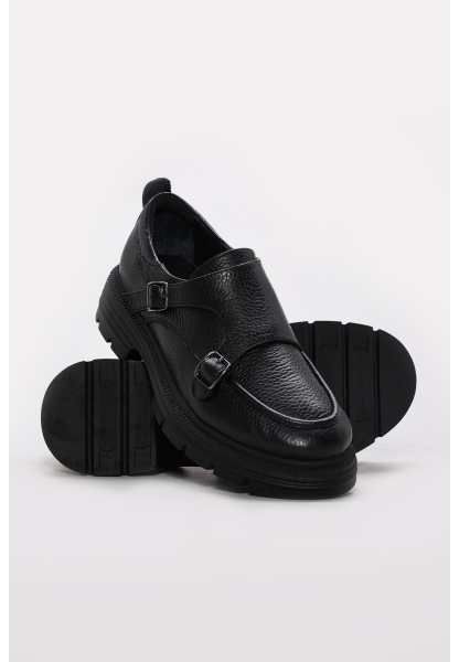 Ayakkabıhane Hakiki Deri Siyah Floter Kadın Casual Ayakkabı AH07217ZA93