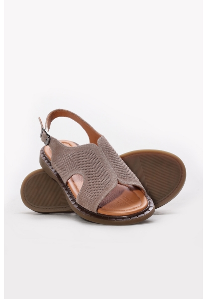 Ayakkabıhane Hakiki Deri Vizon Süet Kadın Sandalet AH07227ZA2627