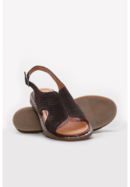 Ayakkabıhane Hakiki Deri Kahve Süet Kadın Sandalet AH07227ZA2627