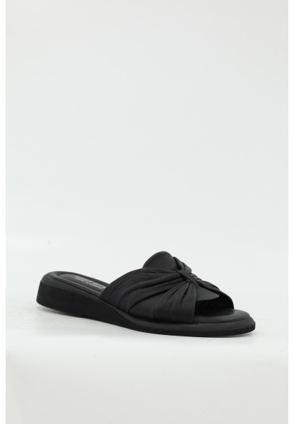 Ayakkabıhane Hakiki Deri Siyah Kadın Düz Terlik AH07227ZA1117