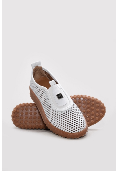 Ayakkabıhane İçi Dışı Hakiki Deri Beyaz Kadın Casual Günlük Ayakkabı AH082402612212