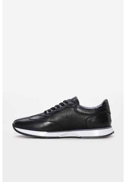 Ayakkabıhane İçi Dışı Hakiki Deri Siyah Erkek Spor Sneaker Ayakkabı AH0824113111094