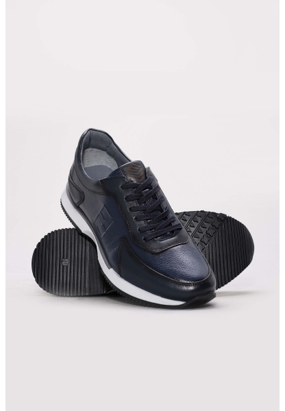 Ayakkabıhane İçi Dışı Hakiki Deri Lacivert Erkek Spor Sneaker Ayakkabı AH0824113111096