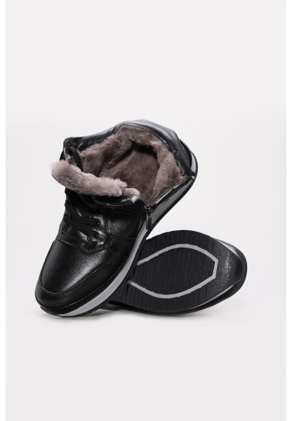 Ayakkabıhane İçi Kürklü Dışı Hakiki Deri Siyah Erkek Spor Bot AH08245111310746