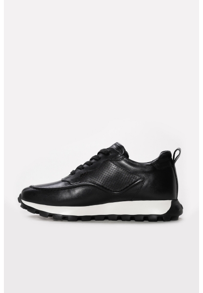 Ayakkabıhane İçi Dışı Hakiki Deri Siyah Erkek Spor Sneaker Ayakkabı AH0824513124247