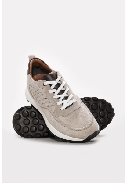Ayakkabıhane İçi Dışı Hakiki Süet Deri Bej Erkek Spor Sneaker Ayakkabı AH0824513124247