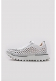 Ayakkabıhane İçi Dışı Hakiki Deri Beyaz Gümüs Tarz Kadın Spor Sneaker Ayakkabı AH08254261957