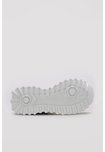 Ayakkabıhane İçi Dışı Hakiki Deri Beyaz Gümüs Tarz Kadın Spor Sneaker Ayakkabı AH08254261957