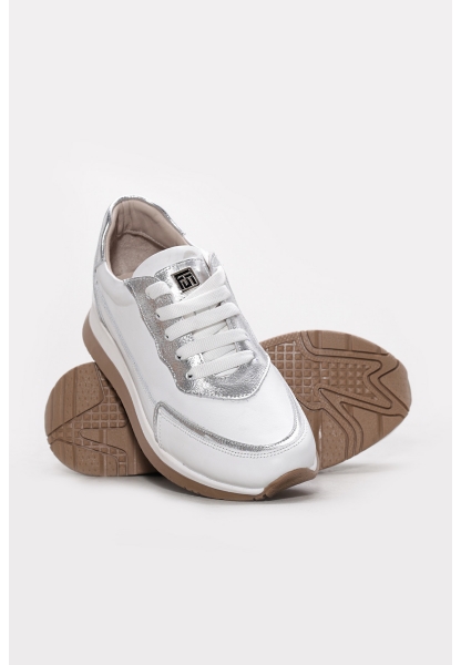 Ayakkabıhane İçi Dışı Hakiki Deri Beyaz Kadın Spor Sneaker Ayakkabı AH08257261219