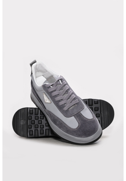 Ayakkabıhane İçi Dışı Hakiki Süet Deri Gri Erkek Spor Sneaker Ayakkabı AH082591311526