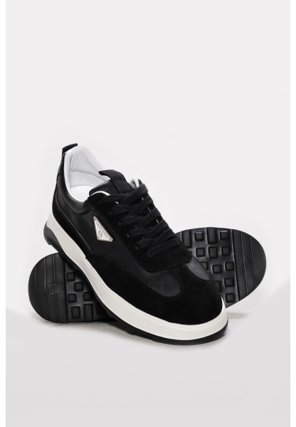 Ayakkabıhane İçi Dışı Hakiki Süet Deri Siyah Erkek Spor Sneaker Ayakkabı AH082591311526