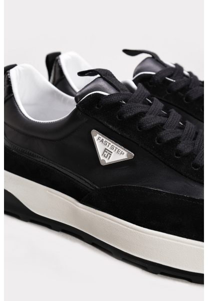 Ayakkabıhane İçi Dışı Hakiki Süet Deri Siyah Erkek Spor Sneaker Ayakkabı AH082591311526