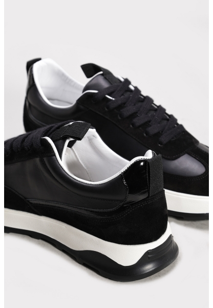 Ayakkabıhane İçi Dışı Hakiki Süet Deri Siyah Erkek Spor Sneaker Ayakkabı AH082591311526