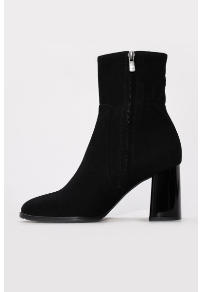 Ayakkabıhane Kaliteli Hakiki Süet Deri Siyah Kadın Topuklu Bot AH0826419261792