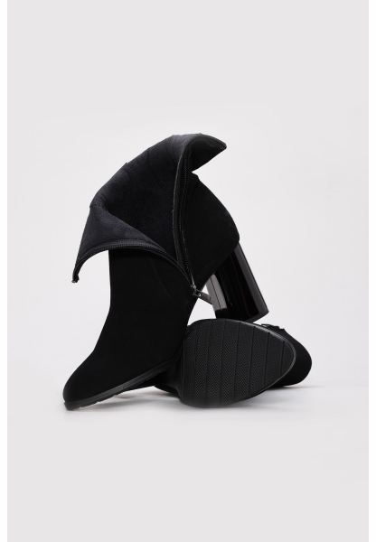 Ayakkabıhane Kaliteli Hakiki Süet Deri Siyah Kadın Topuklu Bot AH0826419261792