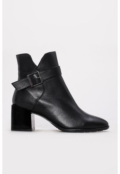 Ayakkabıhane Kaliteli Hakiki Deri Siyah Şık Kadın Topuklu Bot AH0826419261774