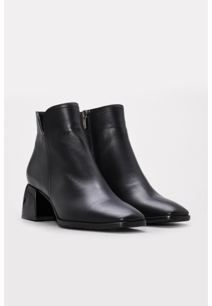 Ayakkabıhane Kaliteli Hakiki Deri Siyah Kadın Kalın Topuklu Bot AH0826419261959