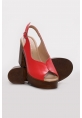 Ayakkabıhane Hakiki Deri Kırmızı Kadın Dolgu Topuk Terlik AH07275ZA2053