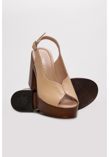 Ayakkabıhane Hakiki Deri Nohut Kadın Dolgu Topuk Terlik AH07275ZA2053