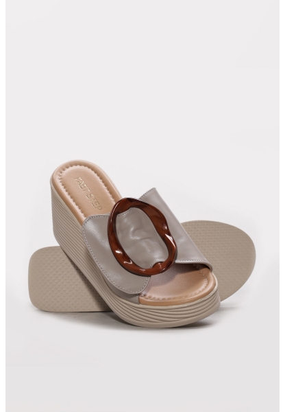 Ayakkabıhane İçi Dışı Hakiki Deri Taş Poli Kadın Dolgu Topuklu Terlik AH0827526120394232