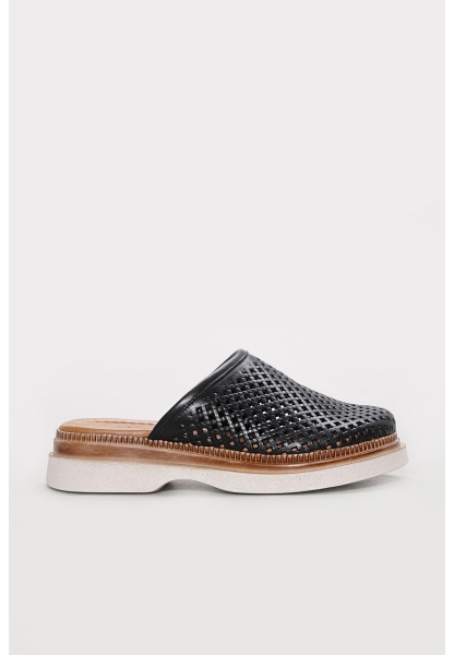 Ayakkabıhane Hakiki Deri Siyah Kadın Klasik Terlik AH07283ZA890