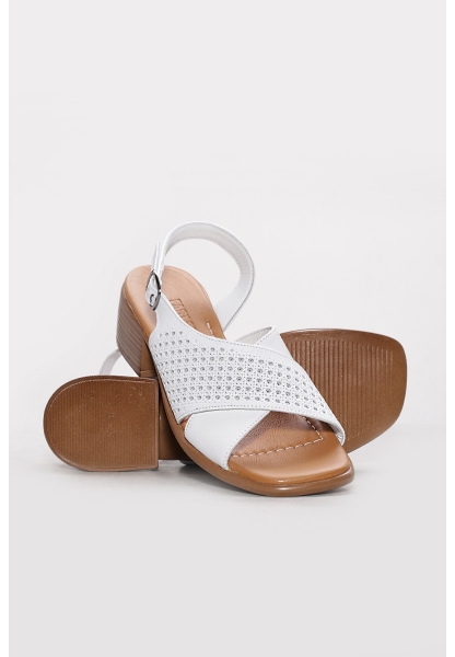 Ayakkabıhane Hakiki Deri Beyaz Kadın Klasik Terlik AH07283ZA894