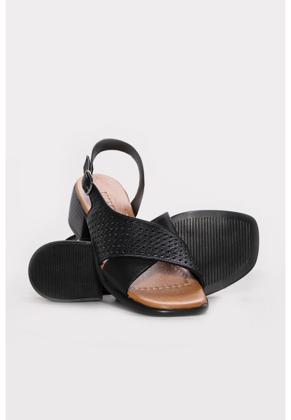 Ayakkabıhane Hakiki Deri Siyah Kadın Klasik Terlik AH07283ZA894