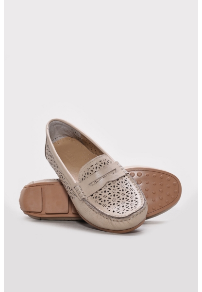 Ayakkabıhane Hakiki Deri Bej Kadın Casual Ayakkabı AH07290ZA30356