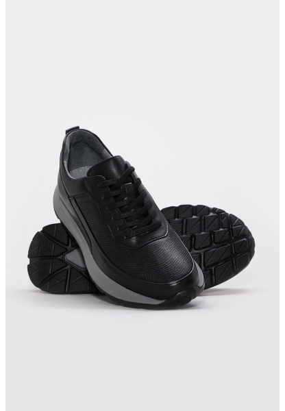 Ayakkabıhane Hakiki Deri Siyah Erkek Spor Ayakkabı AH07302MA501