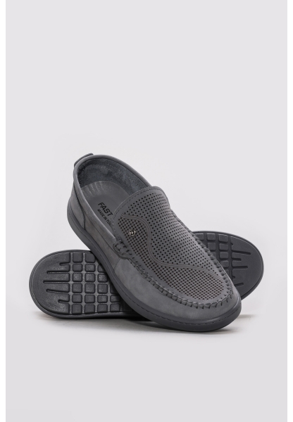 Ayakkabıhane İçi Dışı Hakiki Nubuk Deri Gri Erkek Casual Ayakkabı AH0830213112216