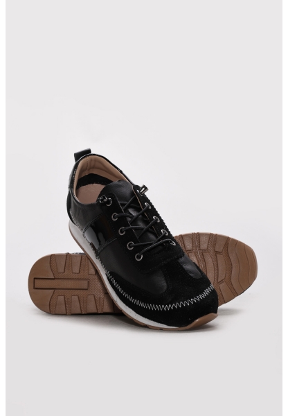 Ayakkabıhane İçi Dışı Hakiki Deri Siyah Süet Kadın Casual Ayakkabı AH083042619847