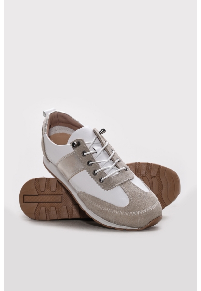 Ayakkabıhane İçi Dışı Hakiki Deri Beyaz Süet Kadın Casual Ayakkabı AH083042619847