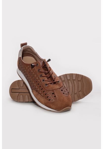 Ayakkabıhane Hakiki Deri Taba Süet Kadın Casual Ayakkabı AH07304ZA9743