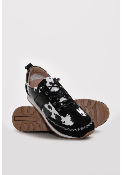 Ayakkabıhane İçi Dışı Hakiki Deri Siyah Rahat Kadın Casual Ayakkabı AH0830426197527