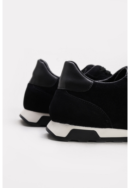 Ayakkabıhane İçi Dışı Hakiki Süet Deri Siyah Kadın Casual Ayakkabı AH083072612730