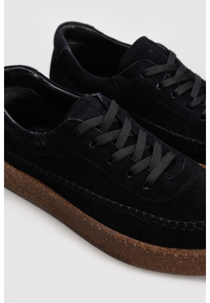 Ayakkabıhane İçi Dışı Hakiki Süet Deri Siyah Kadın Casual Ayakkabı AH08307261177