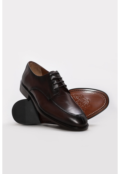 Ayakkabıhane İçi Dışı Hakiki Deri Kahve Antik Bağcıklı Erkek Klasik Ayakkabı AH083081311415