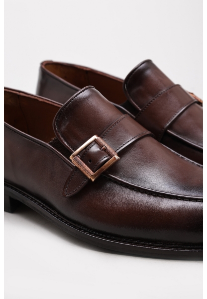 Ayakkabıhane İçi Dışı Hakiki Deri Kahve Antik Erkek Klasik Ayakkabı AH083081311451